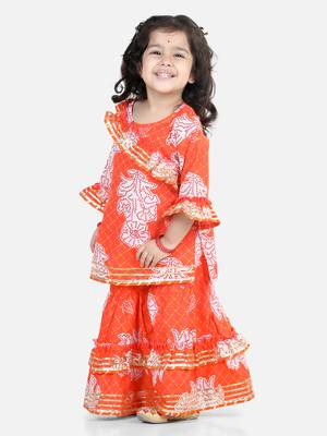 Cotton Kurti with Sharara - Orange 2