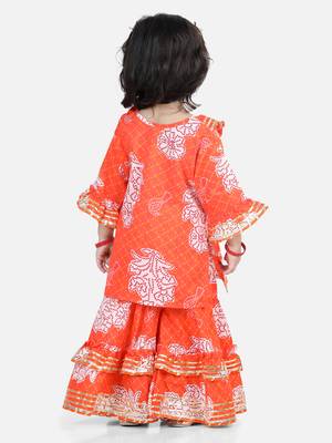 Cotton Kurti with Sharara - Orange 3