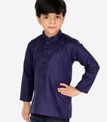 Cotton Full Sleeve Short Kurta for Boys- Blue 
