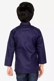 Cotton Full Sleeve Short Kurta for Boys- Blue 