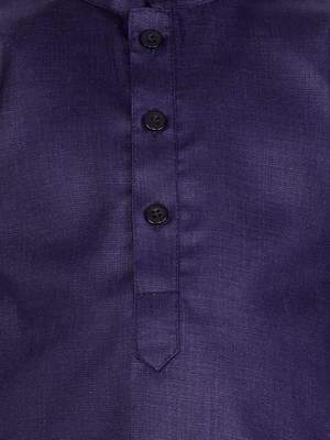 Cotton Full Sleeve Short Kurta for Boys- Blue  3