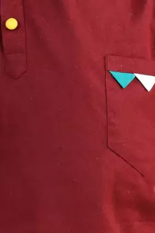 Full Sleeve Cotton Dhoti Kurta - Maroon