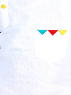 Full Sleeve Cotton Dhoti Kurta - White 4