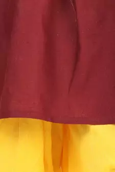 Cotton 3/4 Sleeve Kurti with Dhoti - Maroon