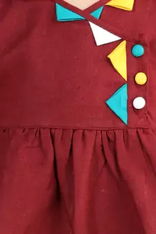 Cotton 3/4 Sleeve Kurti with Dhoti - Maroon