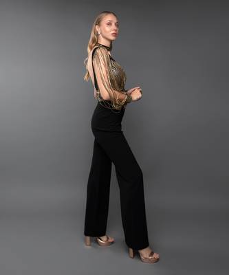 Black & Antique Gold Jumpsuit 3