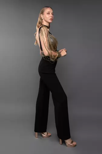 Black & Antique Gold Jumpsuit