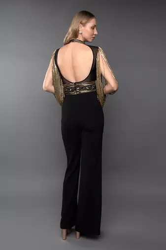 Black & Antique Gold Jumpsuit