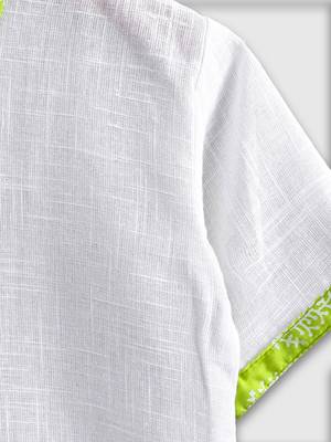Cotton Half Sleeve Shirt For Baby Boys- White  3