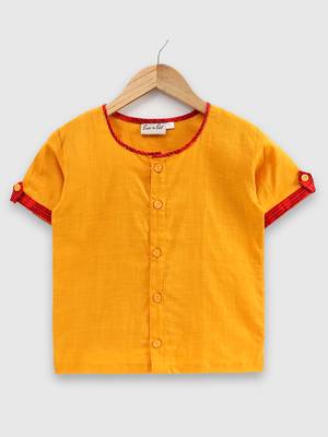 Cotton Half Sleeve Shirt For Baby Boys- Yellow  1