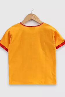 Cotton Half Sleeve Shirt For Baby Boys- Yellow 