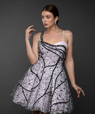 Pink Layered  Flounce Dress  2