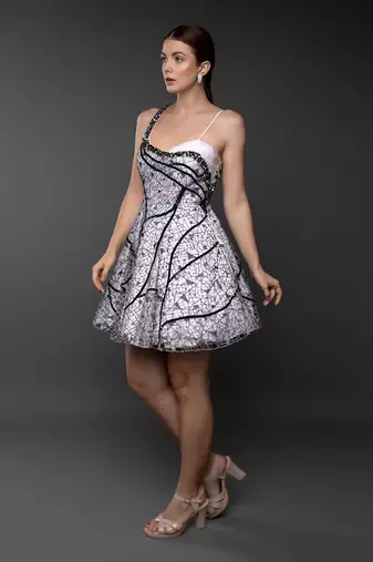Pink Layered  Flounce Dress 