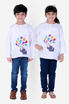 Cotton Holi Full Sleeve Kurta - White 