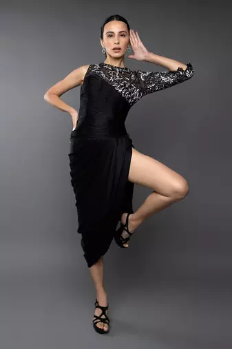 Black Asymmetric Dress