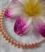 Pink beads pearl necklace