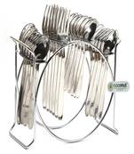 Coconut Stainless Steel Cutlery Set with Hanging Stand (12 Dinner Spoons,