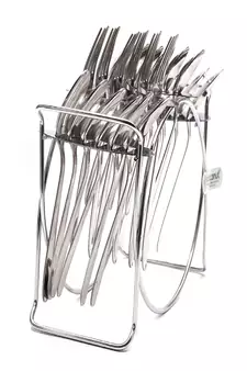 Coconut Stainless Steel Cutlery Set with Hanging Stand (12 Dinner Spoons,