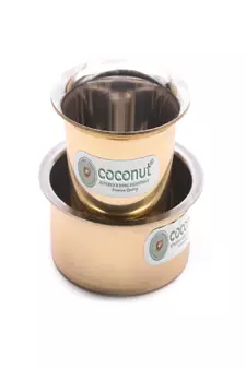 Coconut PVD Coating Kumbakonam Dabara Set Kumbakonam Coffee Dabara Set / Tea Dabara Set/ Serving Drinkware / Pack of 2