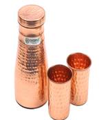 Coconut Copper Hammered Jug Pitcher with Lid Capacity 1500 ML