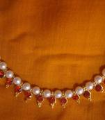 Maroon  Beads Pearl Necklace