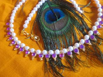 Purple Beads Pearl Necklace  1