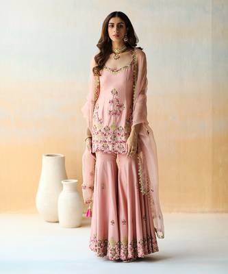 Onion Pink Tunic & Sharara Set 1