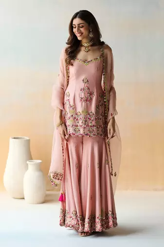 Onion Pink Tunic & Sharara Set