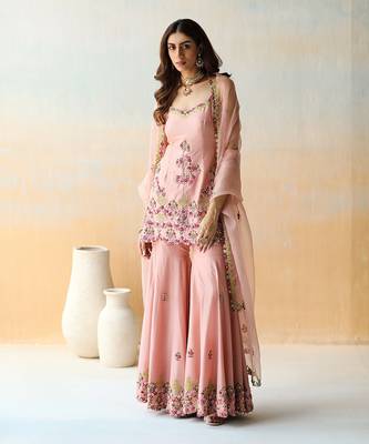 Onion Pink Tunic & Sharara Set 4