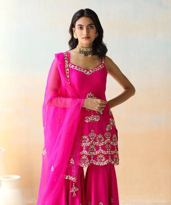 Fuchsia Pink Tunic & Sharara Set 5