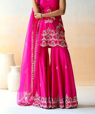 Fuchsia Pink Tunic & Sharara Set 6