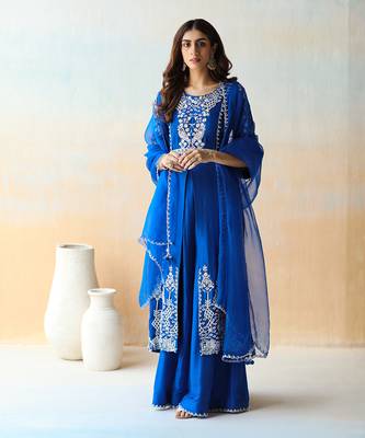 Cobalt Blue Kurta & Sharara Set 1
