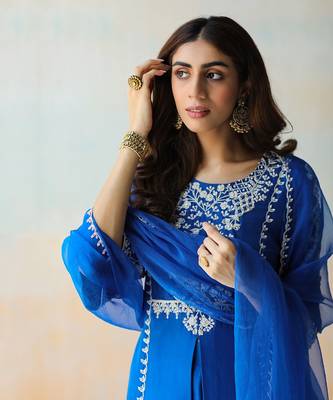Cobalt Blue Kurta & Sharara Set 2