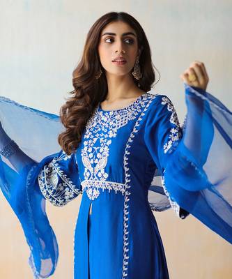 Cobalt Blue Kurta & Sharara Set 4