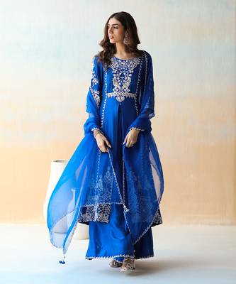 Cobalt Blue Kurta & Sharara Set 5