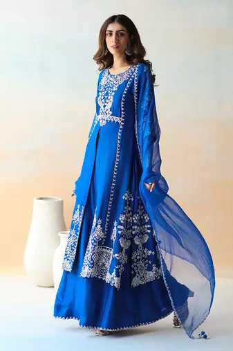 Cobalt Blue Kurta & Sharara Set