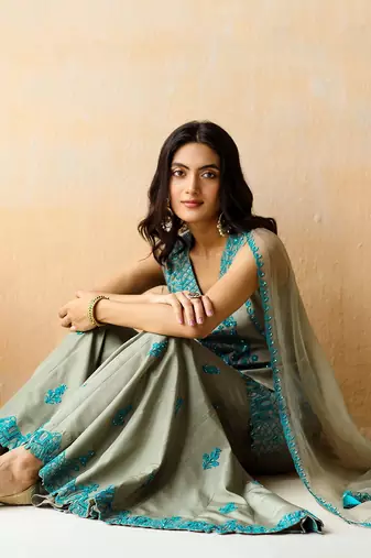 Sea Salt Green Tunic & Sharara Set