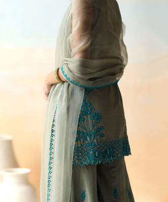 Sea Salt Green Tunic & Sharara Set 4