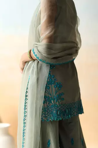 Sea Salt Green Tunic & Sharara Set