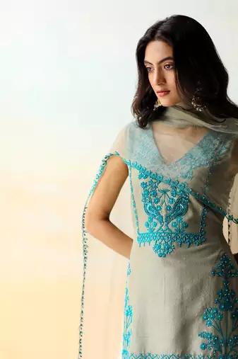 Sea Salt Green Tunic & Sharara Set