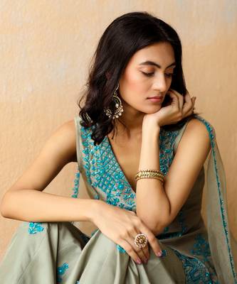 Sea Salt Green Tunic & Sharara Set 6