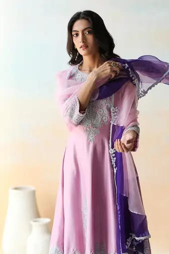 Lilac & Purple  Kurta Set