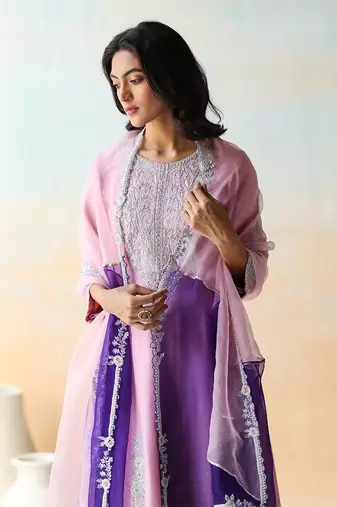 Lilac & Purple  Kurta Set