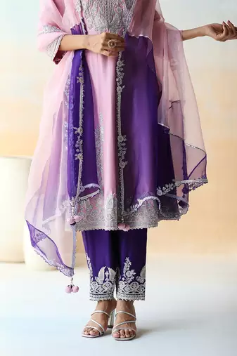 Lilac & Purple  Kurta Set