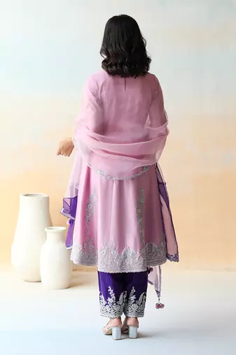 Lilac & Purple  Kurta Set