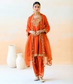 Fire Orange Kurta Set