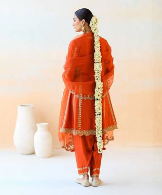 Fire Orange Kurta Set 3