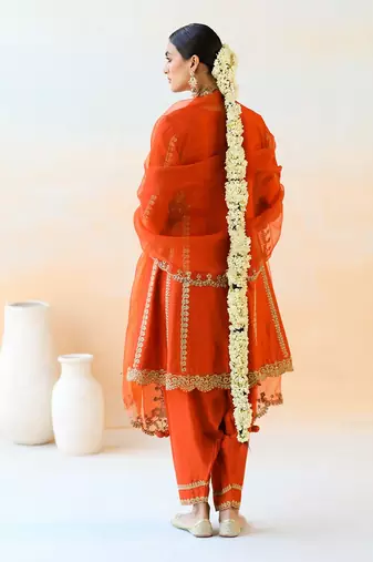 Fire Orange Kurta Set