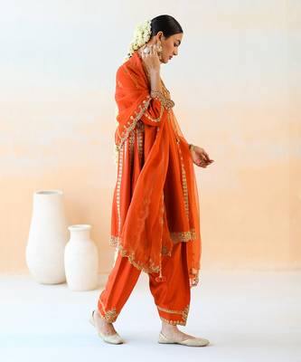Fire Orange Kurta Set 4