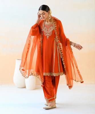 Fire Orange Kurta Set 5